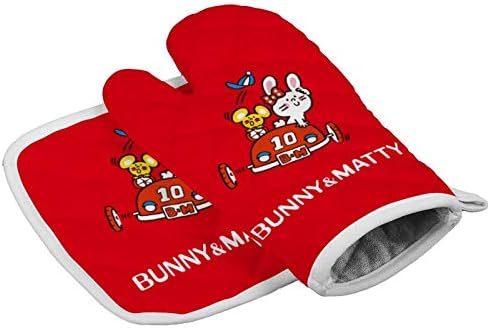 バニー マッティ 1 ミトン 鍋敷き 2点セット耐熱鍋つかみ 耐熱ミトン 耐熱グローブ やけど防止 アウトドア用 業務用 クッキング用 左右兼用 男女兼用 アニメ キャラクター