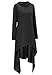 Felicity Young Womens Irregular Hem Double Slit Loose Long Sleeve Hooded Sweater Tunic Dress