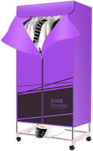 YXGH@ Portable Clothes dryer Heater 1300W electric drying rack Folding Warm air Small dryer Dryer Quick dry home With remote control Dryer (Color : Purple)