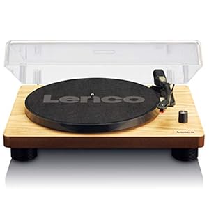 Lenco LS-50 platenspeler met USB-aansluiting, in houten behuizing met ingebouwde luidsprekers en geïntegreerde…