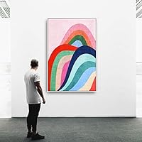 Framed Canvas Wall Art Color Block Canvas Prints Home Artwork Decoration for Living Room,Bedroom - 16x24 inches