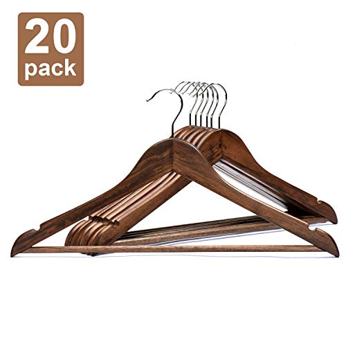 image for HOUSE DAY Wooden Hangers 20 Pack Wooden Clothes Hanger Wooden Coat Han