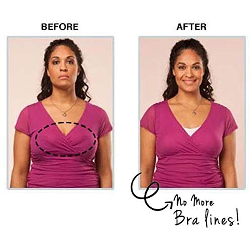 Sleep Bra for Women, Seamless Wireless Stretchy Sports Bra,V Neck Bra Padded Seamless Bralette Straps Sleeping Bra for Women Girls,Instant Cleavage Enhancer Clear Push-up Breast Pads (5XL, Beige) - Thumbnail 2