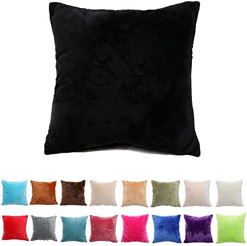 PIeng Pillowcase Decorative Cotton Super Soft Short Plush Throw Pillow Cover For Sofa Office Decorative Pillowslip Gift Ideas Household Pillowcase (26" x 26", black)