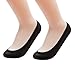 Women's No Show Nylon Socks Arch Support Sponge Cushion Liner (2 Pairs) (Shoe-Size 5-6, 2Black)