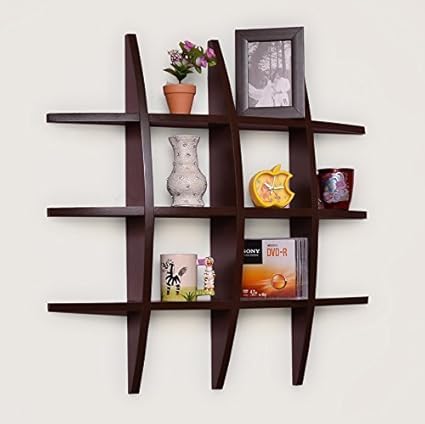 BOIS ART Wall Shelf Wall Decor Rack Globe Shape Storage Wall Shelves Floating Wall Shelf -Brown