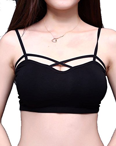 MorySong Women Sexy Criss Cross Strappy Bralette Seamless Bra
