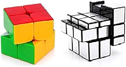 Toy Arena Magic Rubik Silver Mirror 2x2 Puzzle Cube Brainstorming Game Toy Combo -2 Pieces