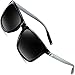 Sunglasses for Men-wearpro Polarized Vintage Men`s Sun Glasses WP1003 (Black/Gun) (Black gun)