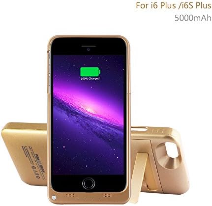 YHhao 5000mAh Charger Case for 5.5' iPhone 6 Plus /6S Plus, Slim Fit Slider Design, Portable Battery Bank - Golden5