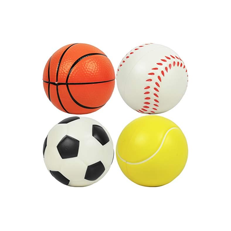 Kiddie Play Set of 4 Balls for Toddlers 1-3 Years 4″ Soft Soccer Ball for Kids