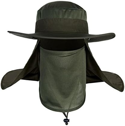 Aniywn Clearance Price! Outdoor Shade Unisex Brim Sun Block Quick Drying Fishing Sun Cap Climbing Bucket Hat (Free Size, Army Green)