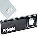 Easy Install Private Sign With Self-Adhesive Backing 2 Pack By Retail Genius. Set Up in 30 Seconds With No Tools Necessary. Our Durable, 9 in x 3 in Plastic Placard Helps Provide A Lifetime Of Privacy