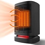 Portable Space Heater, Electric Mini Air Heater, PTC Ceramic Personal Fan Heater with Over-heat and Tip-over Protection for Home and Office