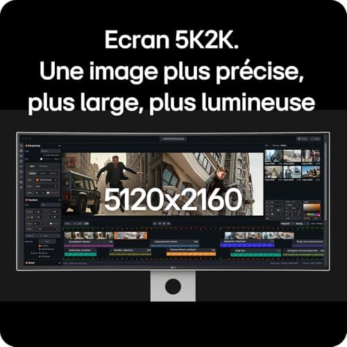 UltraWide™ 40U990A-W.AEU Ecran PC Ultra Large 40" - Dalle IPS résolution WUHD (5120x2160), 5ms GtG 120Hz, DisplayHDR™600, DCI-P3 99% (CIE1976), FreeSync Premium