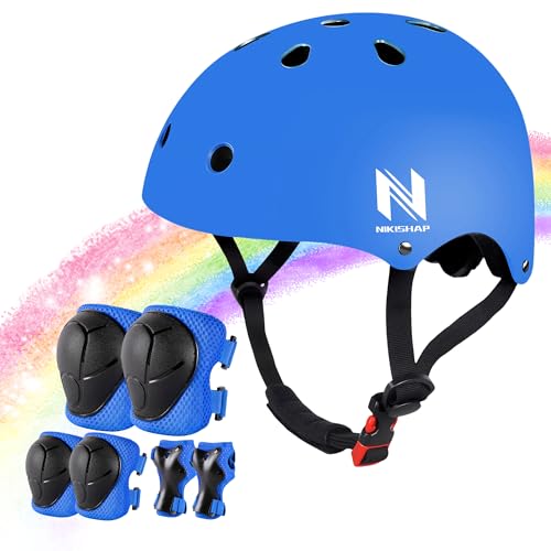 Kids Helmet Set for 3-14 Ages(Toddler/Kids/Youth) Girls and Boys, Ventilation and Impact Resistance Toddler Helmet for Multi-Sport Bicycle Scooter Inline Roller Skate and Skateboarding