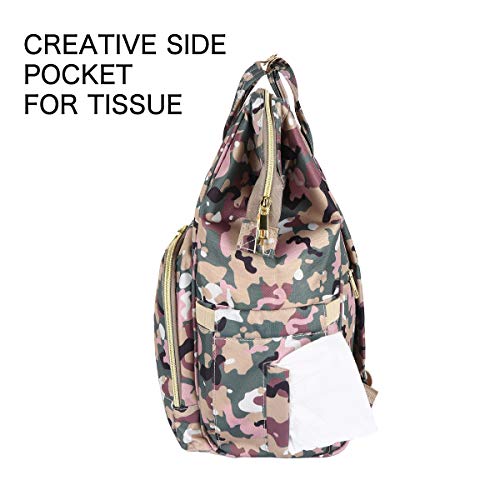 MultiFunction Camo Baby Boy Diaper Bag for Dad Mum, Large Capacity