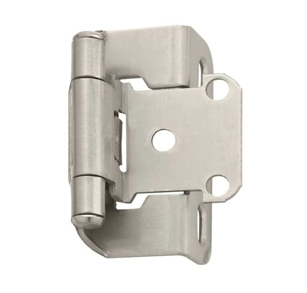 Merriway Sprung Face Frame Satin Nickel Amerock Style Kitchen Cabinet Hinges, Full Overlay,BH06004, 1.5 mm, Pack of 2 Piece