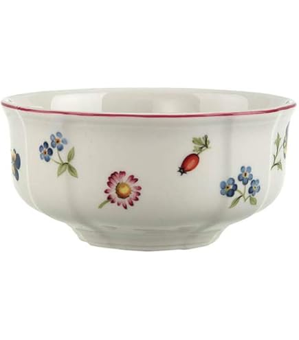 Villeroy & Boch Petite Fleur Salad Plate – Premium Porcelain, 8.25 Inch, White With Blue & Burgundy Flowers