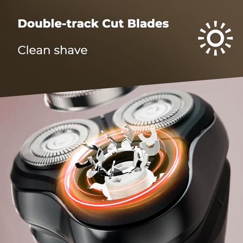 Cordless Electric Razor for Men: 4D Floating Mens Shavers Waterproof with LED Display & Travel Lock - USB Rechargeable Beard Shaver with Pop-up Trimmer