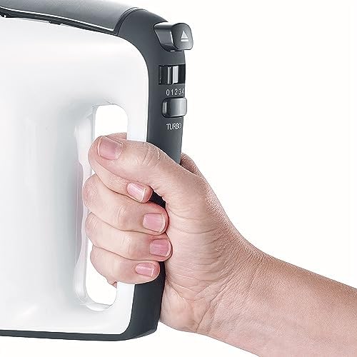 Misturador com cabo espiral, 400 W, 5 velocidades, função Turbo, preto e branco HM 3830