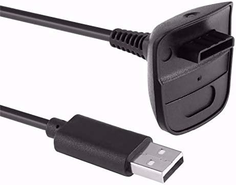DSstyles USB Charging Cable for Xbox 360 Wireless Game Controller Charger Cable Cord Black