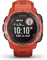 Garmin Instinct Solar Rugged GPS Smartwatch Flame Red Sports Health Monitoring view 3