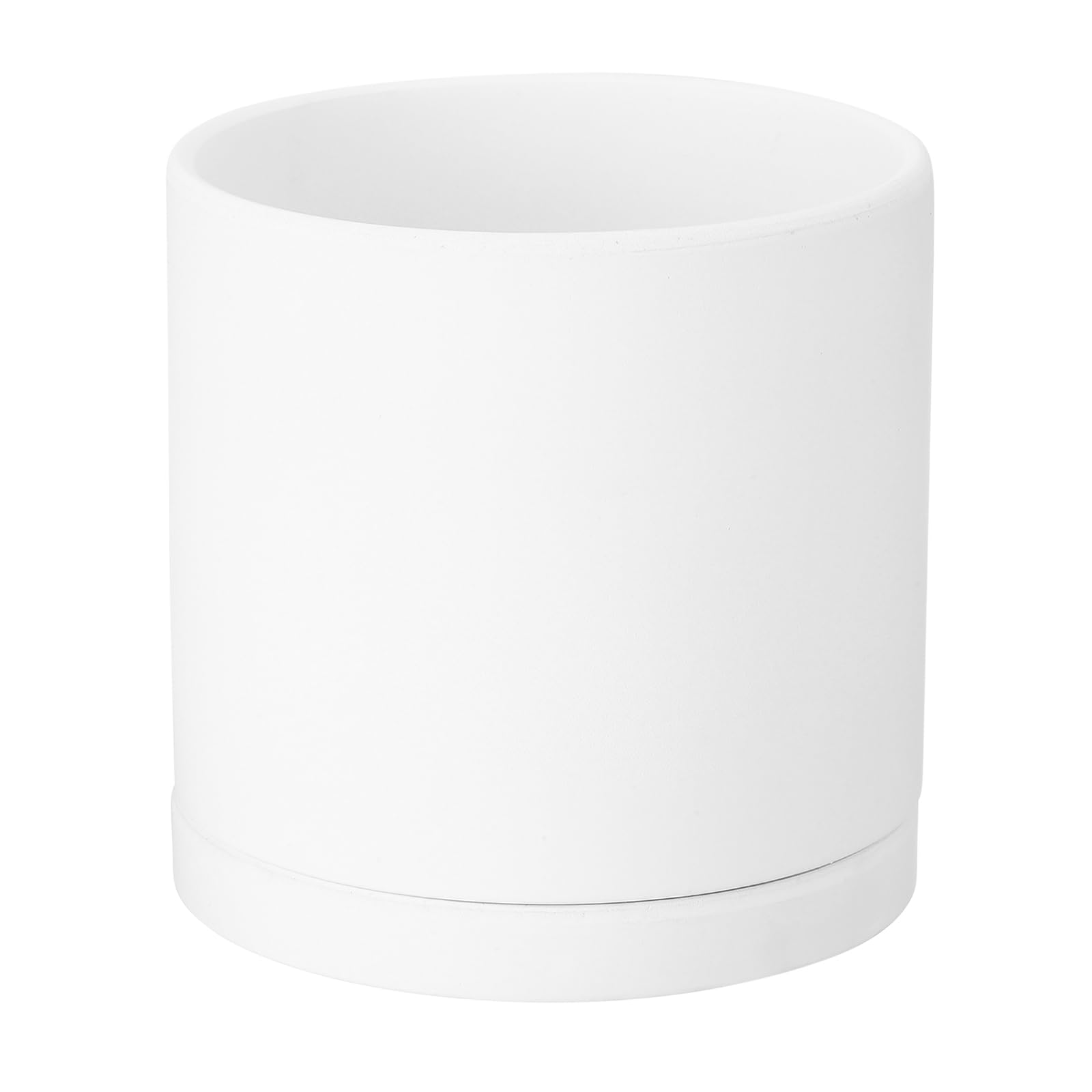 PATIKIL 5.5 Inch/14cm Ceramic Plant Pots, Flower Planters with Drainage Holes and Saucer for Decorate Home Indoor Plants Succulent Herb, White