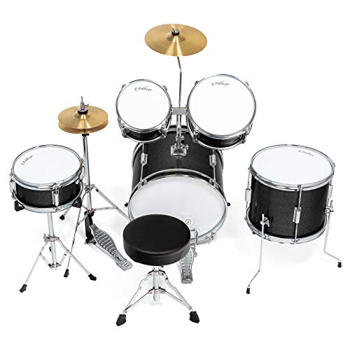 Ashthorpe 5Piece Complete Junior Drum Set with Genuine Brass Cymbals Advanced Beginner Kit