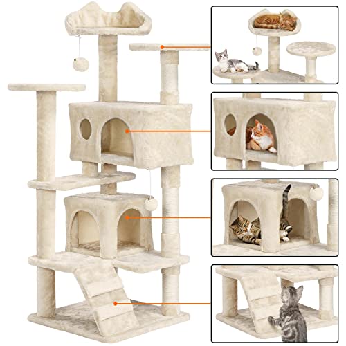 Yaheetech 54in Cat Tree Tower Condo Furniture Scratch Post for Kittens