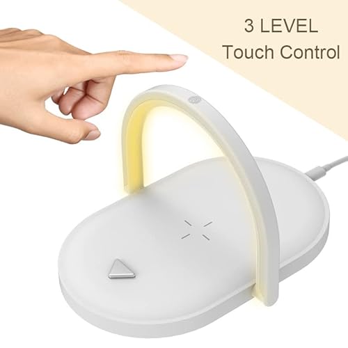 Table Lamp with Wireless Charger, in LED Bedside Night Light