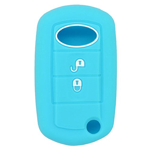 BROVACS Silicone Cover Protector Case Holder Skin Jacket Compatible with LAND ROVER 2 Button Flip Remote Key Fob CV2702 Light Blue
