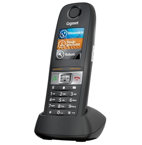 Gigaset E630 - Robustes Schnurloses DECT-Telefon - Mobilteil für Werkstatt - stossfest, staubresistent & wasserabweisend (IP65) - Vibrationsalarm - La