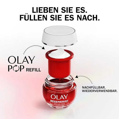 Olay Regenerist Day Cream Face SPF30, Anti-Wrinkle + Firming Care with SPF30, Niacinamide and Peptides, Renews, Tightens and Moisturises, Non-Greasy 50 ml