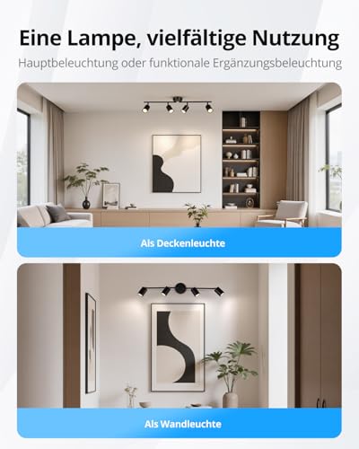 Gr4tec Ceiling Spotlight Black 4 Bulbs Modern Ceiling Light Spotlight Swivelling Metal Ceiling Light Spotlights GU10 Kitchen Lamp Ceiling Spot for Hallway Office Bedroom (Bulb Not Included)