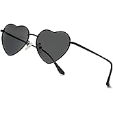 JOVAKIT Polarized Heart Sunglasses for Women Fashion Lovely Style Metal Frame UV400 Protection Lens