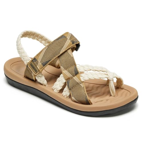 MEGNYA Women's Walking Sandals Beige Size