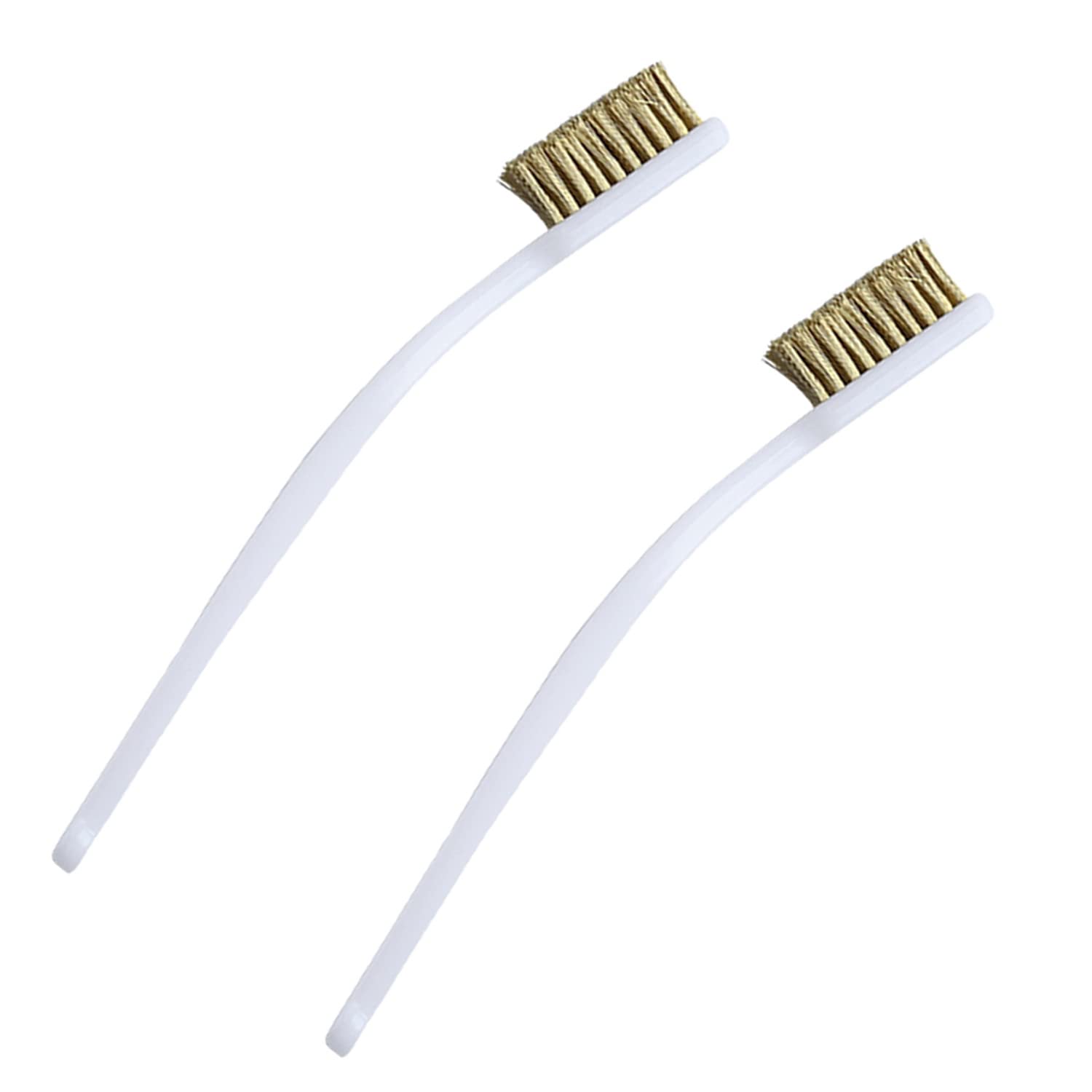 2 Pcs Small Brass Brush, Copper Wire Toothbrush, Mini Wire Brush Metal Rust Brush Tool Wire Brush for Cleaning Welding Slag and Rust, 3D Printer Nozzle Cleaning