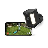 Ring Spotlight Cam Plus Battery | Wireless outdoor Security Camera 1080p HD Video, Two-Way Talk, LED Spotlights, Siren, alternative to CCTV system | 30-day free trial of Ring Home