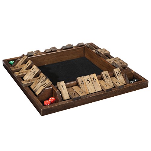 WE Games 4-Player Shut the Box, Travel Size, 8 inches