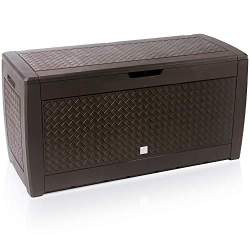 Casaria Auflagenbox 310 Liter Haltegriffe UV-Beständigkeit Rollbar 119x48x60cm Garten Terrasse Balkon Truhe Gartenbox…
