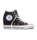 CONVERSE WOMEN'S 547198 ALL STAR MID BLACK CANVAS HI TOP SNEAKERS - IT 40.5 UK 7.5 US 9.5