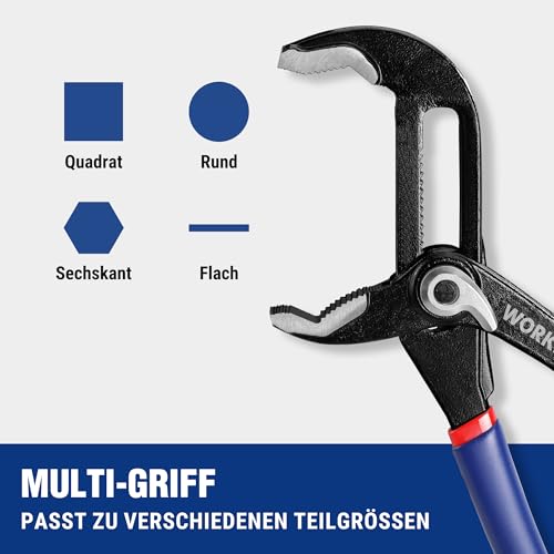 WORKPRO Water Pump Pliers, 200mm (8") and 250mm (10"), 46mm Jaw Capacity, Adjustable Grips and Slip Joint Plier Set, 2-Piece