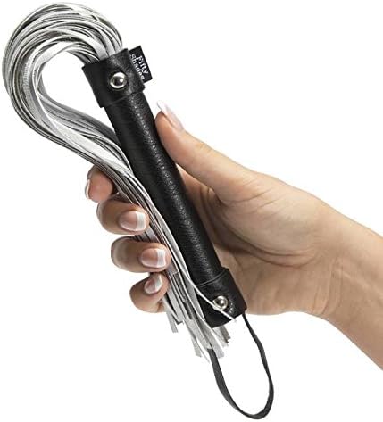 Fifty Shades of Grey Please Sir Metallic Faux Leather Flogger for Beginner's - Black/Silver, Black and Silver - Image 4