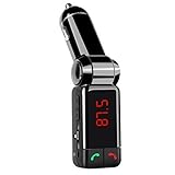 BSR International Bluetooth FM Transmitter Car Mp3 player Handsfree Car Kit Radio Stereo Adapter In-car Bluetooth Receiver with Handsfree Calling and Dual 2.1A(max) USB Charging Port BC06B（Black）