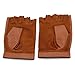 Evaliana Genuine Leather Sheepskin Fingerless Driving Gloves Motorcycle Biker