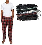 Andrew Scott Men's 4 Pack 100% Cotton Flannel Pajama Sleep Pant - Lounge Pants (4 Pack- Assorted Classic Plaids
