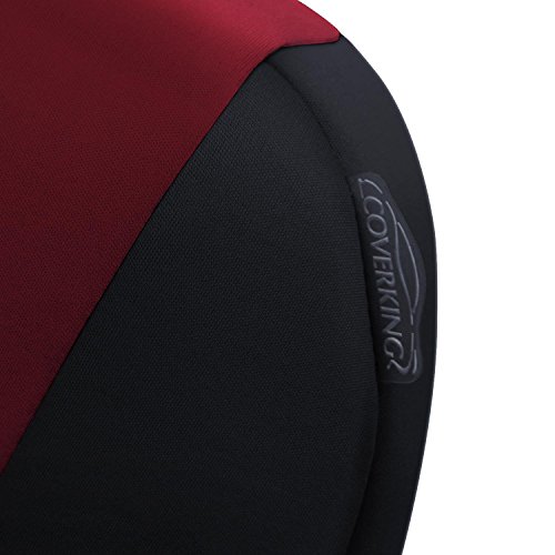 Coverking Custom Fit Center 60/40 Back Seat Cover for Select Honda Pilot Models - Neosupreme (Red with Black Sides) (Certified Refurbished)