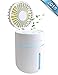 New Chrono Ultrasonic Cool Mist Humidifier with Fan, Portable USB Rechargeable Battery, 400ml Capacity with 7 Color Night Lights, Small Personal Desktop Air Misting Fan for Home Bedroom Car & Office