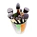 Beauty Kate Professional 10pcs Premium Synthetic Kabuki Makeup Brush Set Foundation Blending Cosmetic Brushes Essential Kit (Black + RoseGolden)